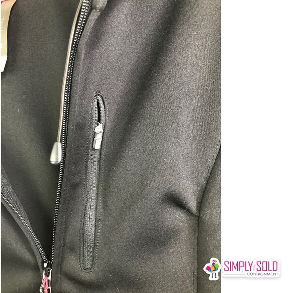 Mondetta Women's Hooded  Long Jacket High Vis Wicking Softshell Black Tapered S - Picture 10 of 13